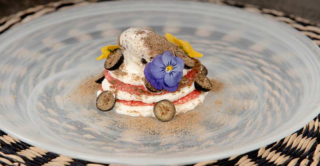 Milhojas con cremoso de mascarpone y helado