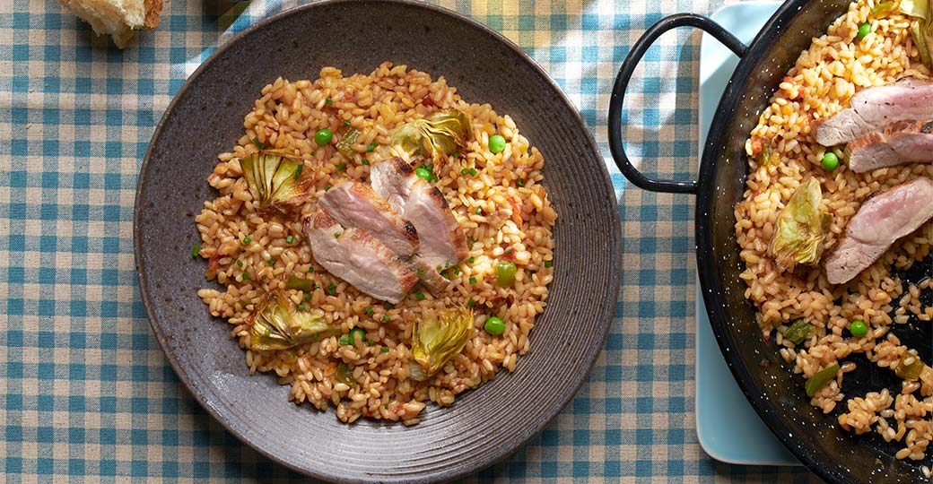 Arroz con secreto de cerdo